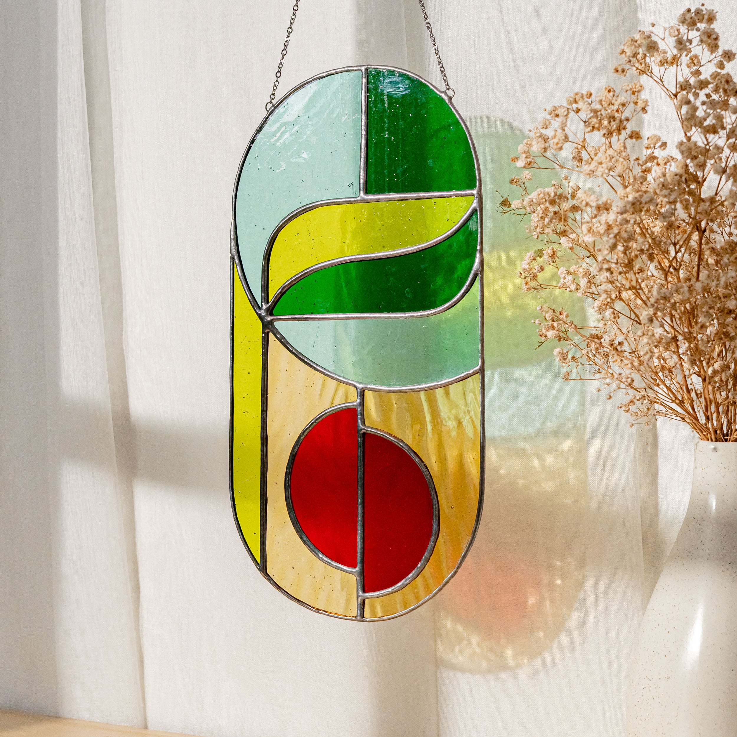 Atrapasol de vidrio coloreado para colgar en la pared para una decoración colorida del hogar