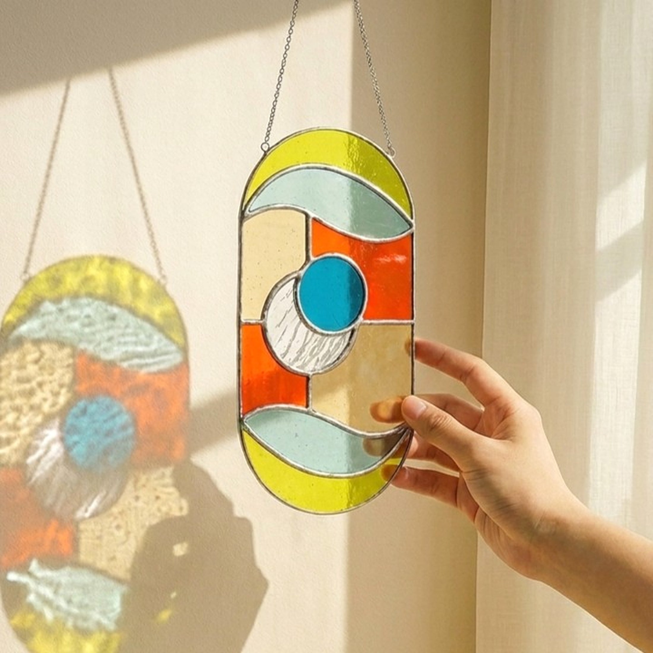 Stained Glass Abstract Suncatcher glass for Window Hangings F72