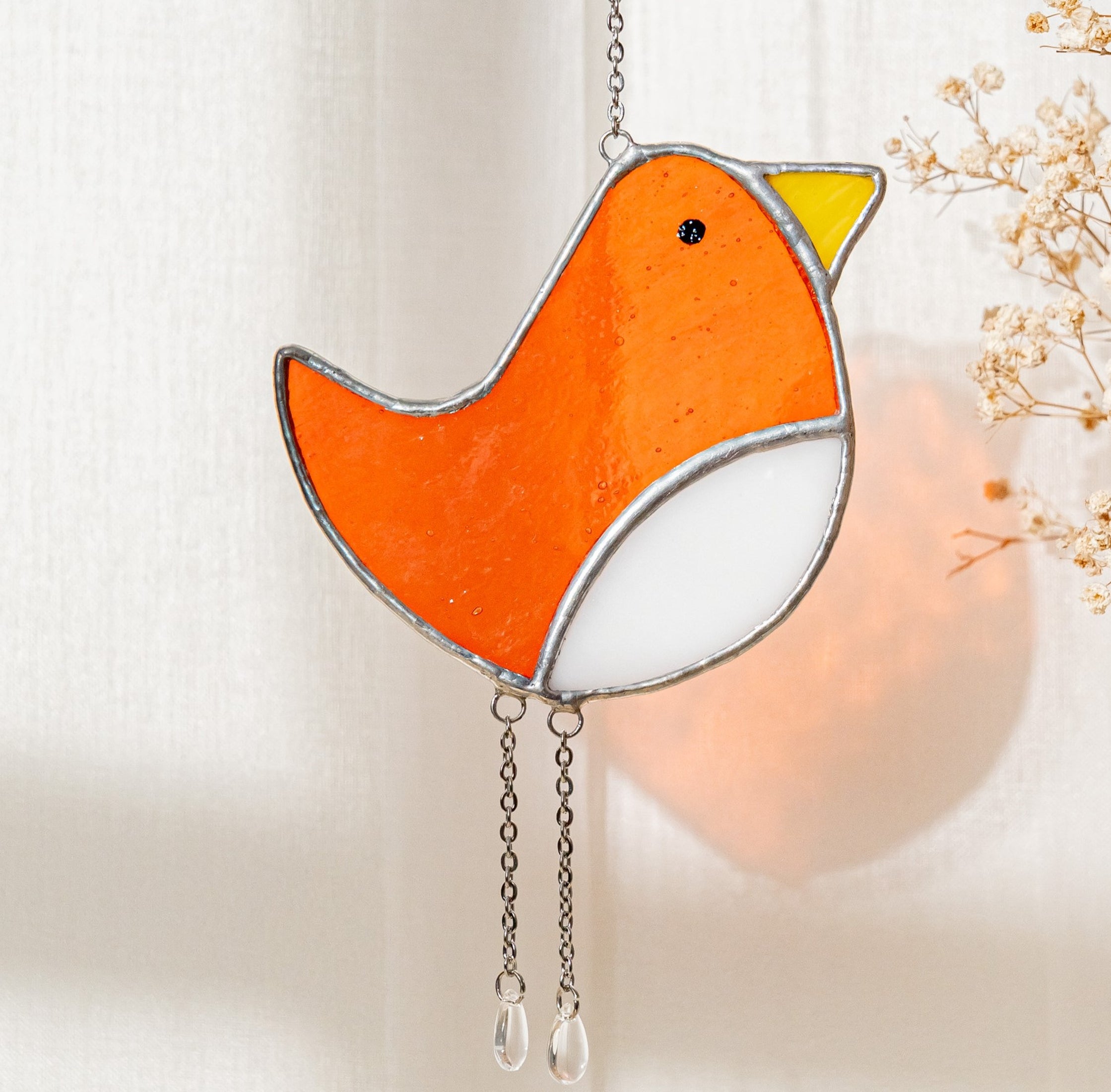 Bird Suncatcher Stained Glass for Window decorations, art F15