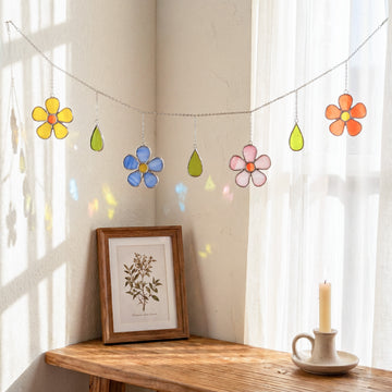 Stained Glass Flower Garland Glass and Stained Glass Decor F97