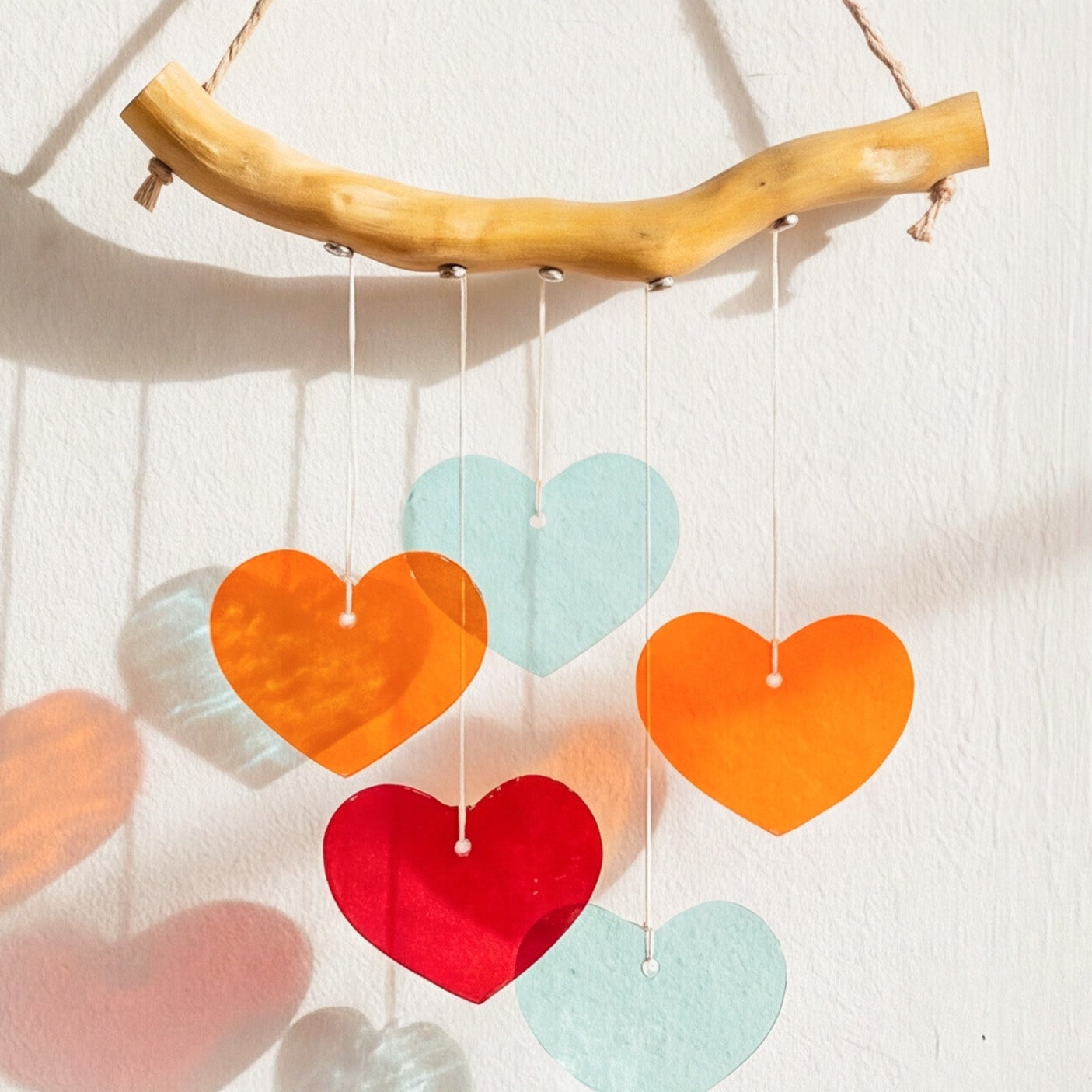 Heart Stained Glass Suncatcher Glass for Home Decoration Q09