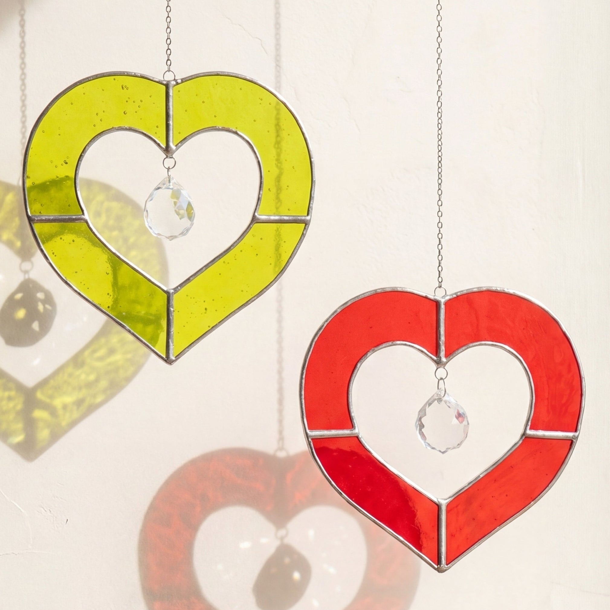 Heart Shaped Stained Glass for Stained glass window, art Q28