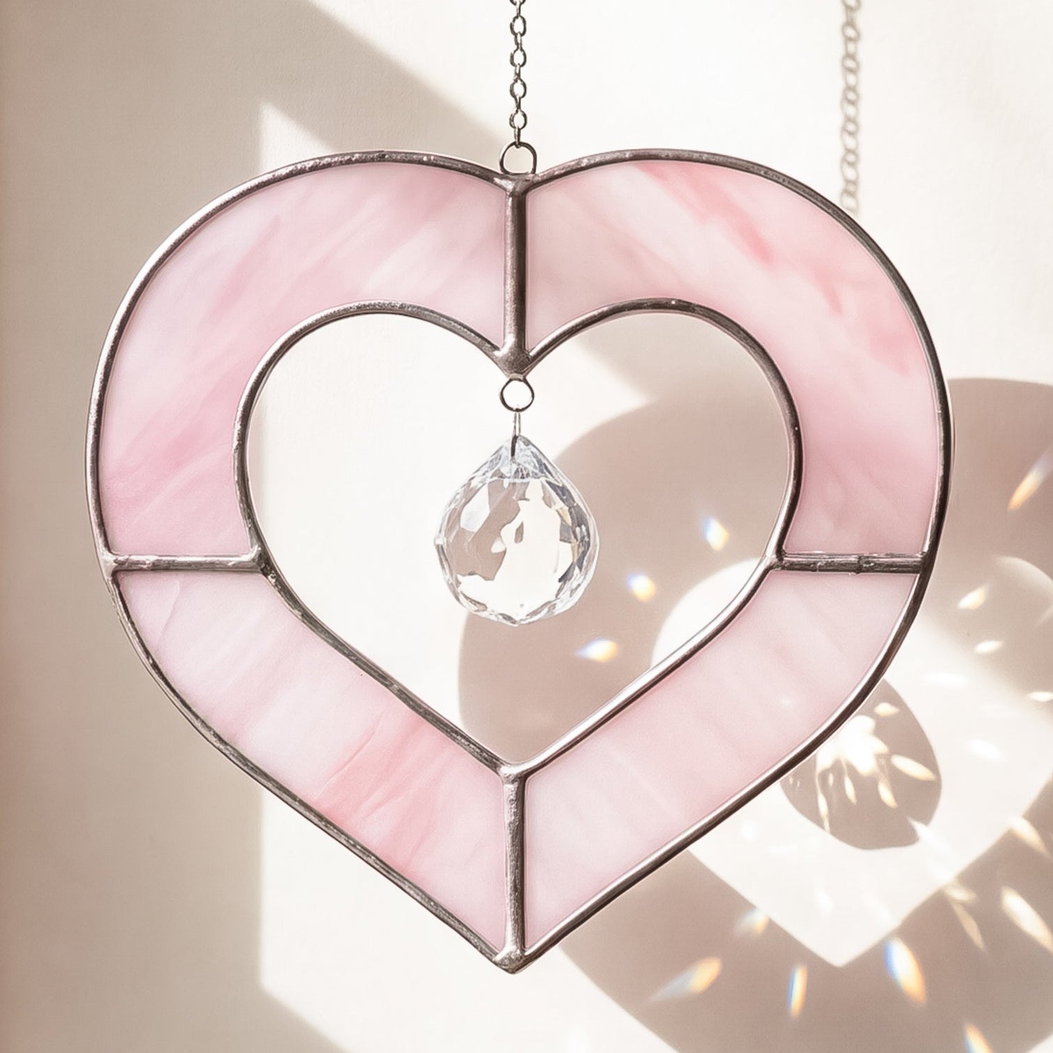 Heart Shaped Stained Glass for Stained glass window, art Q28