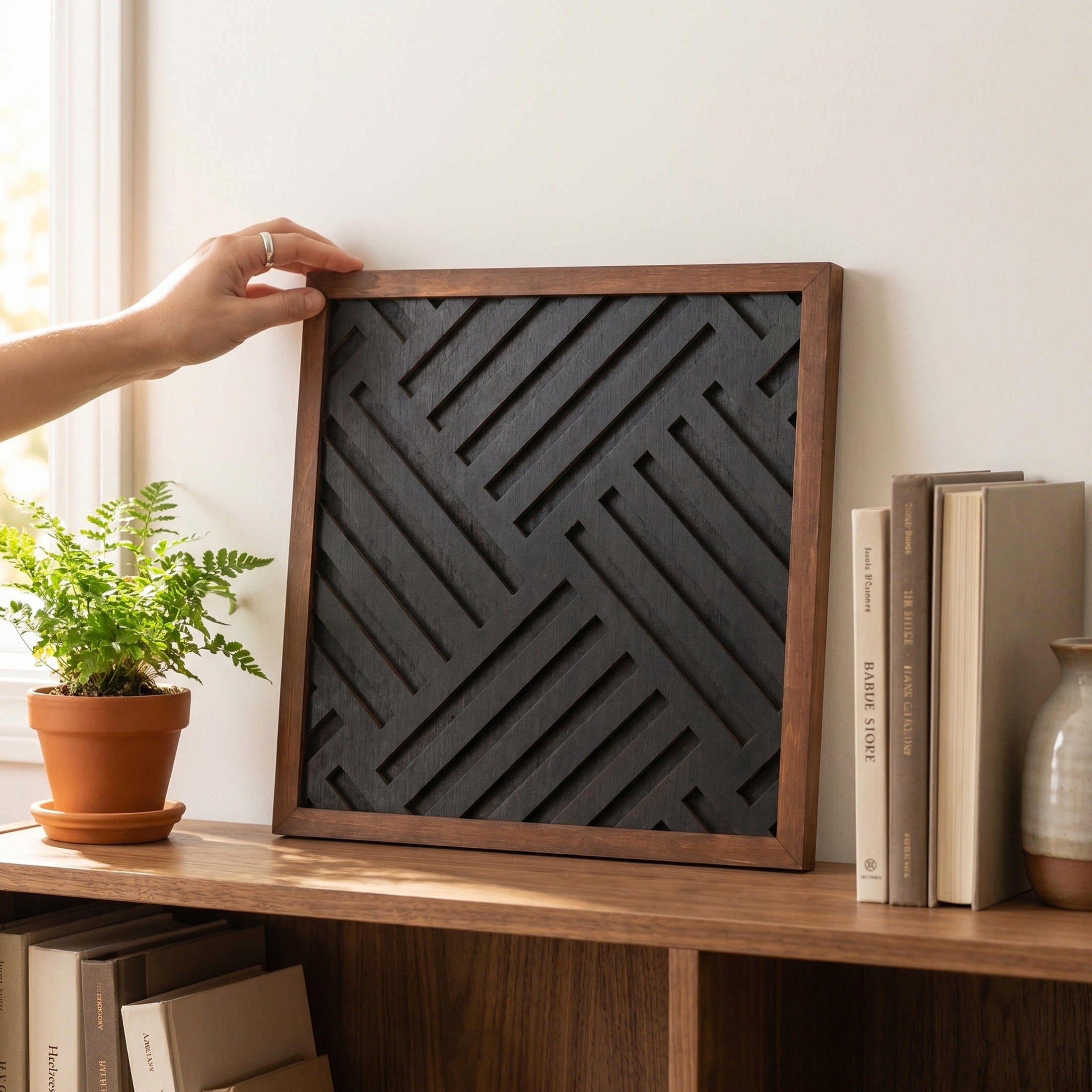 Wooden Geometric Wall Art Panel, Modern wall decor and art Y73