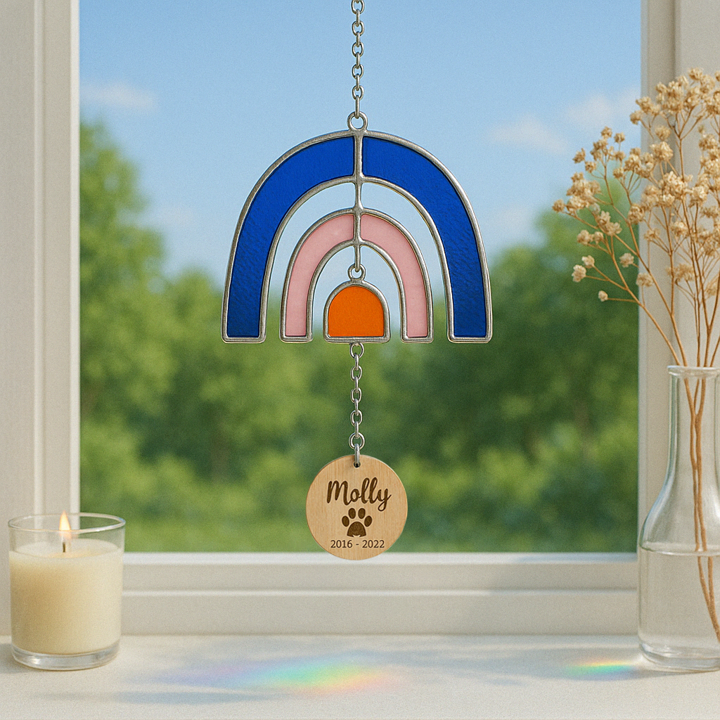 Personalized Rainbow Pet Memorial Suncatcher for Pet memorial F32