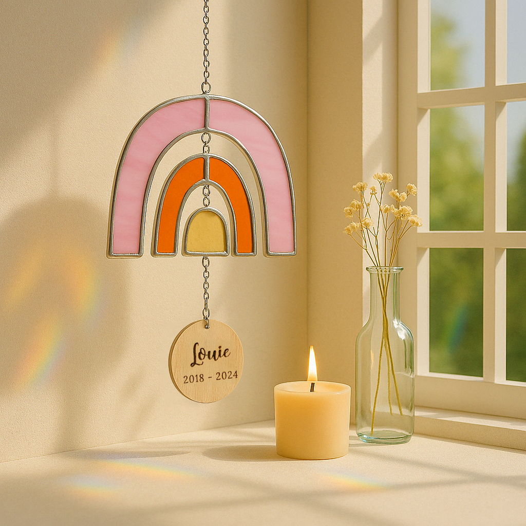Personalized Rainbow Pet Memorial Suncatcher, Pet memorial F32