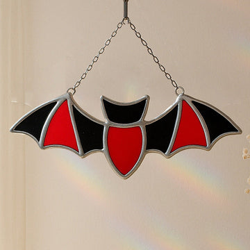 Stained Glass Bat Suncatcher decor and Spooky Season Decor F45