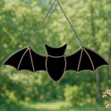 Stained Glass Bat Suncatcher glass for Spooky Season Decor F45