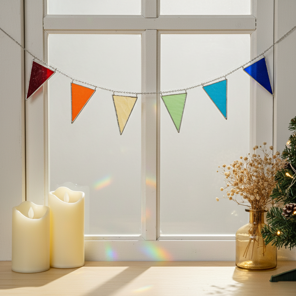 Flag Stained Glass Garland Glass for Stained Glass Garland F92