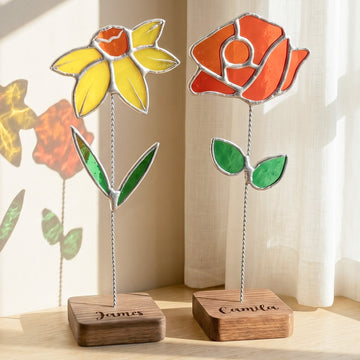 Stained Glass Flower Table Decor glass for Table Decor Q31