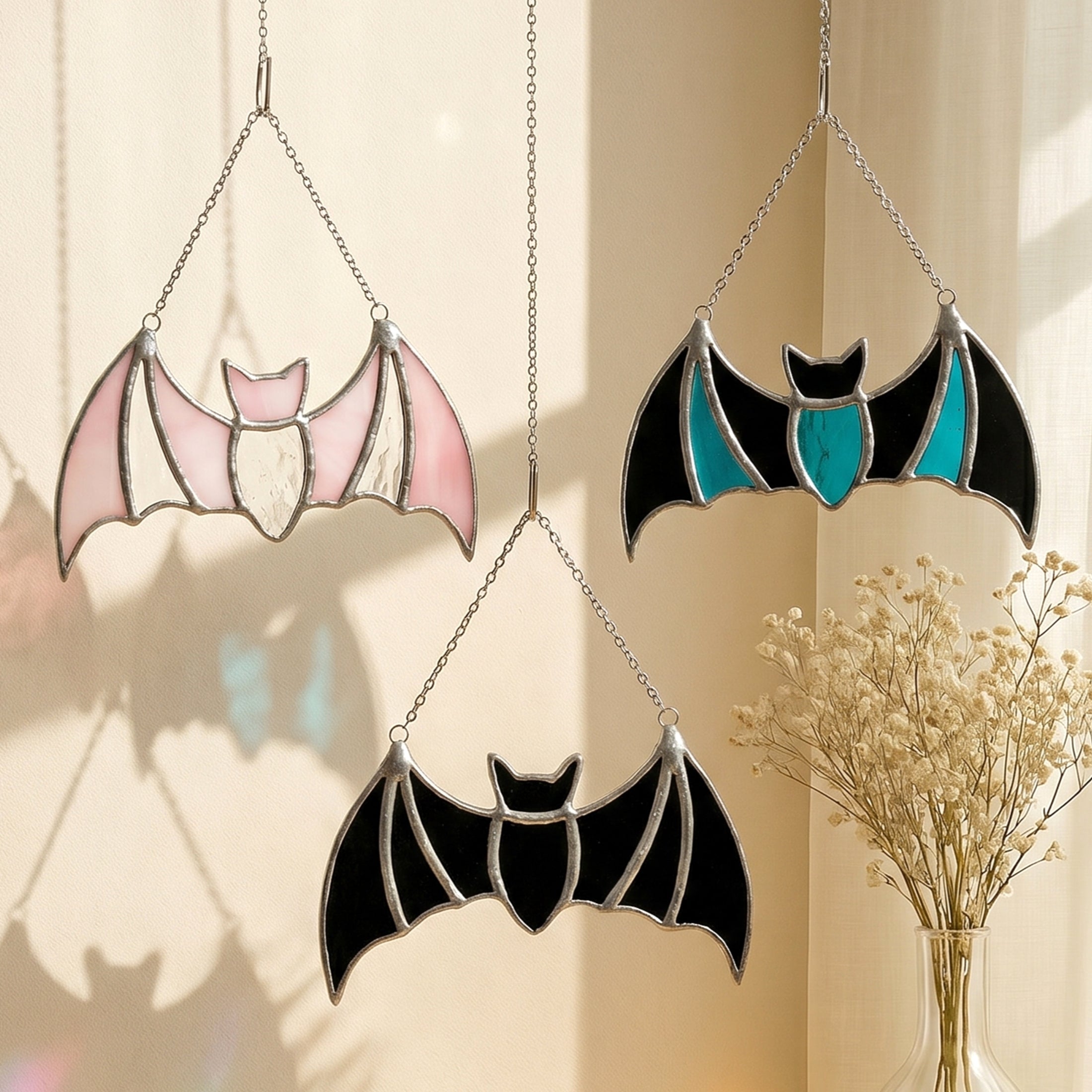 Stained Glass Bat Suncatcher decor for Window Hangings F73
