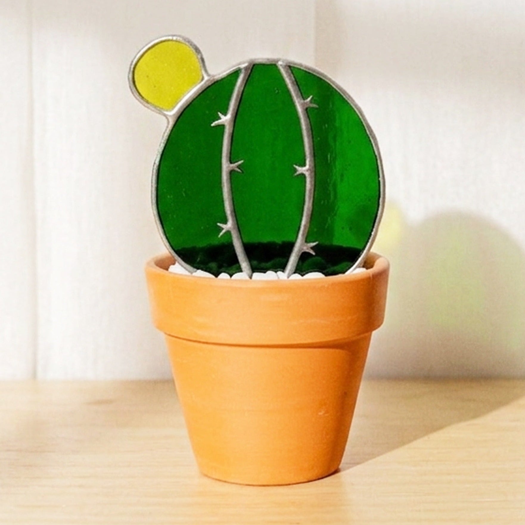 Cactus Stained Glass Plant Stakes, Stained glass garden F48
