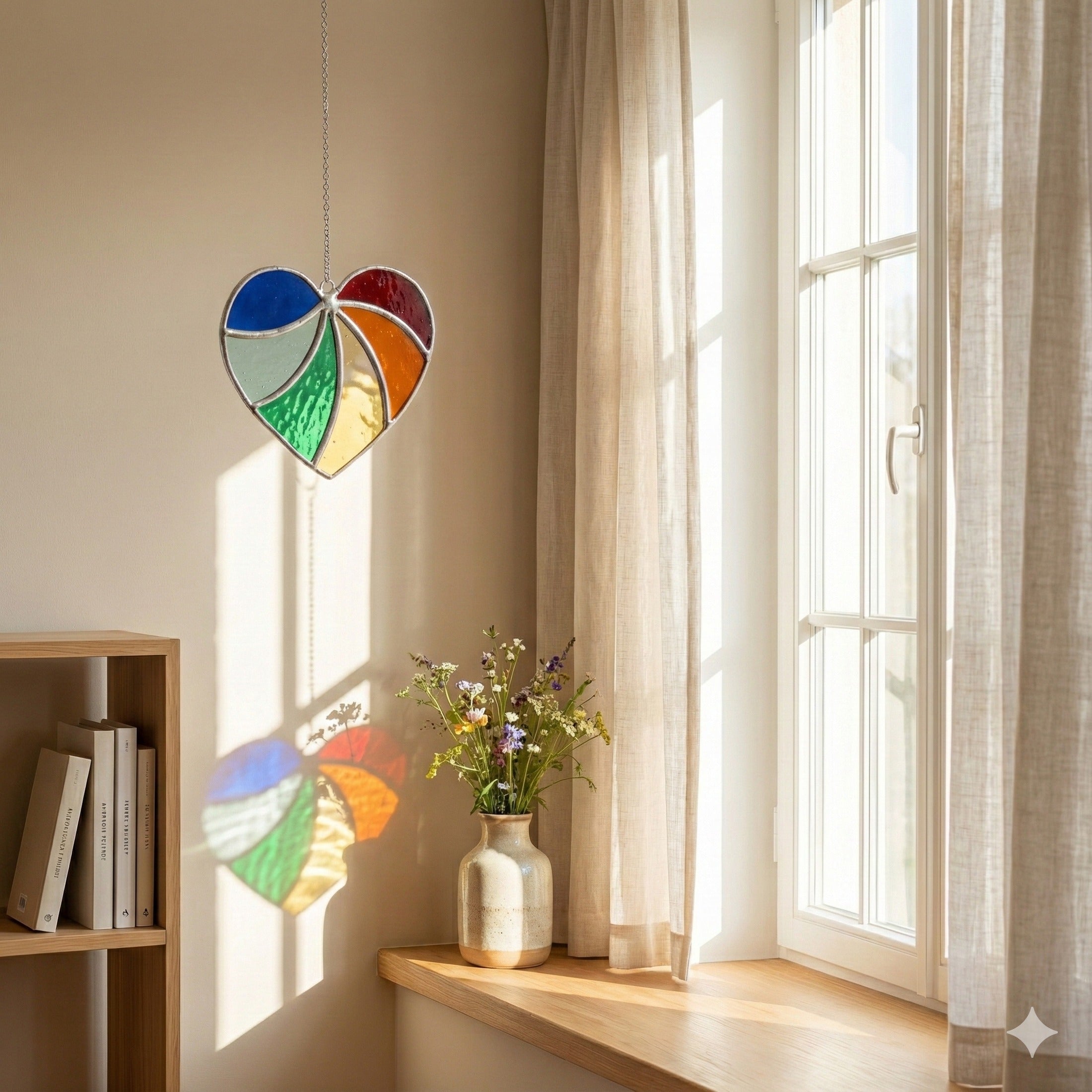 Heart Shaped Rainbow Suncatcher for Window decor Q26