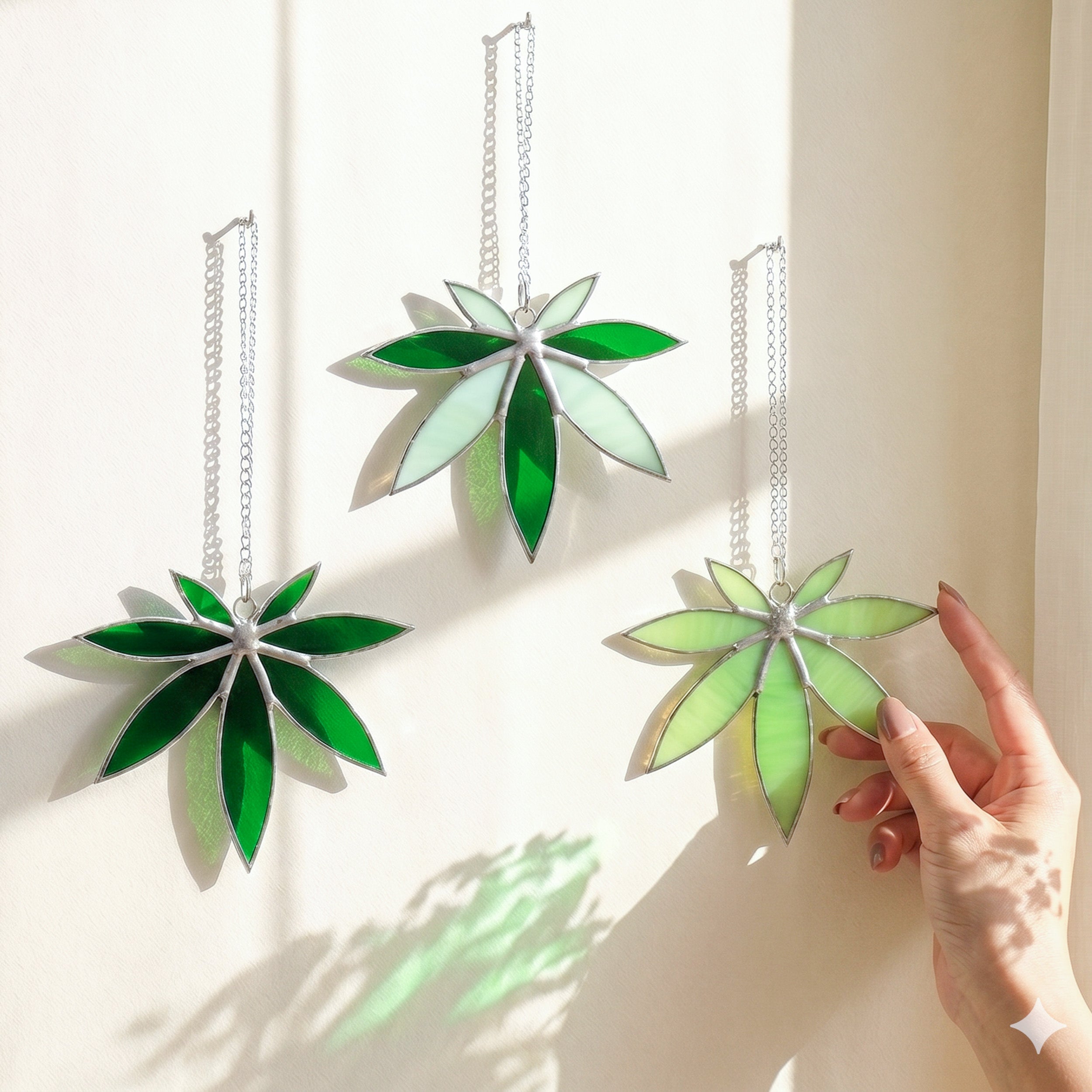Leaf Stained Glass decor and Wall Hanging F05