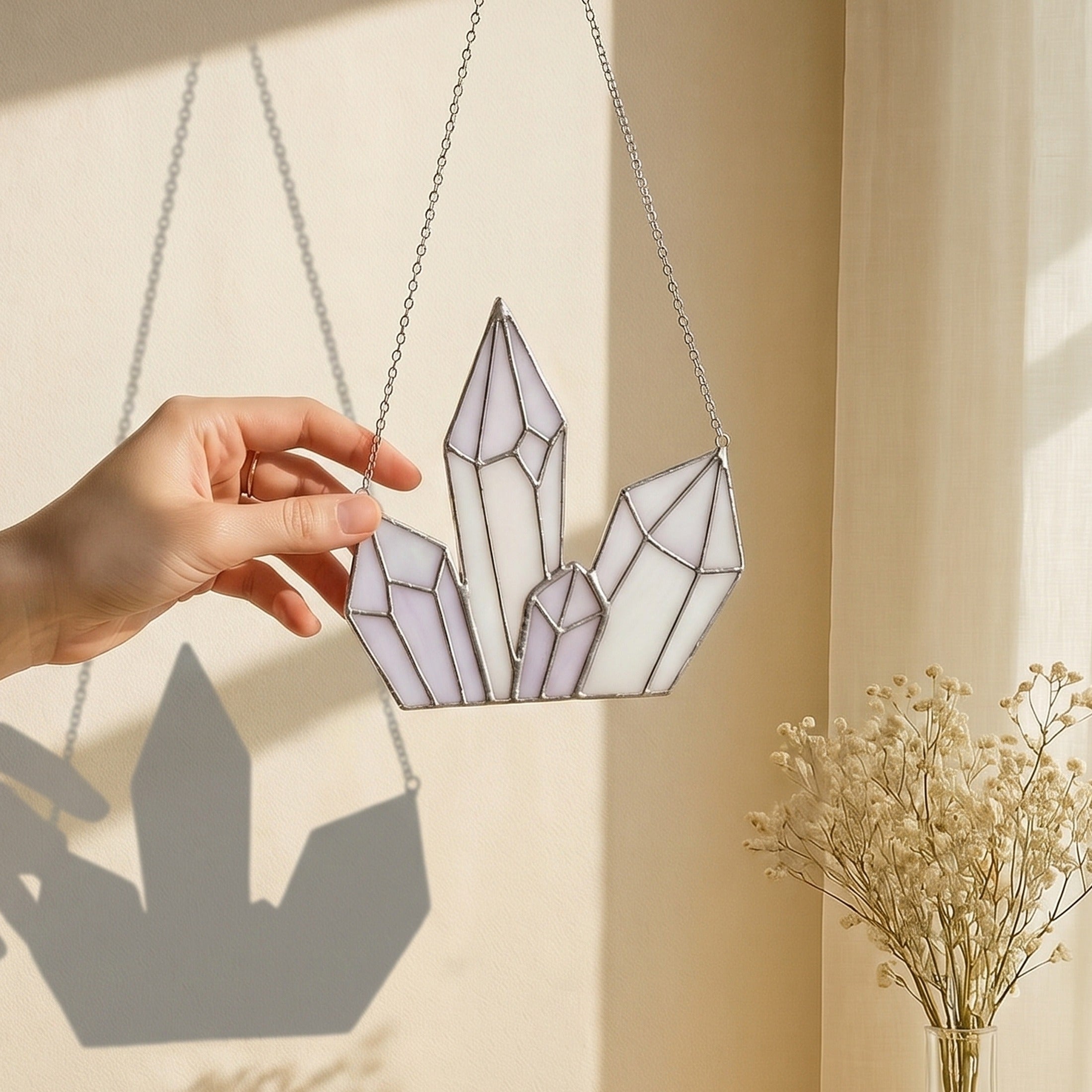 Crystal Stained Glass Suncatcher for Boho Window Hanging Q02