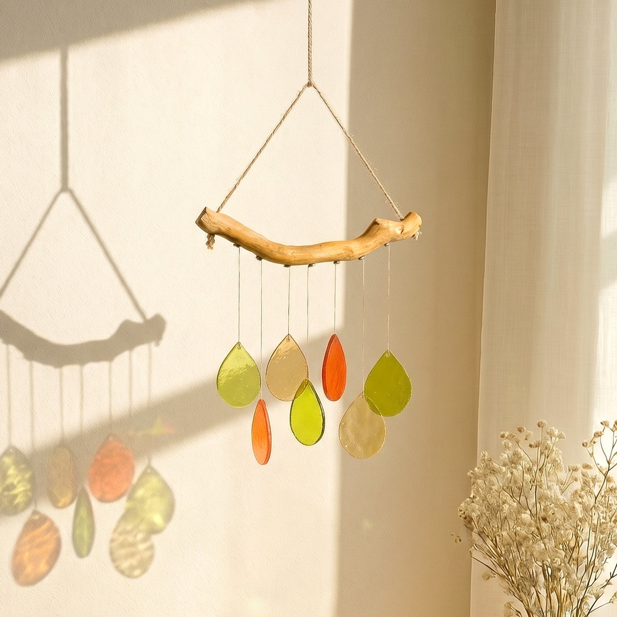 Stained Glass Wind Chimes, Beautiful glass wind chimes F69