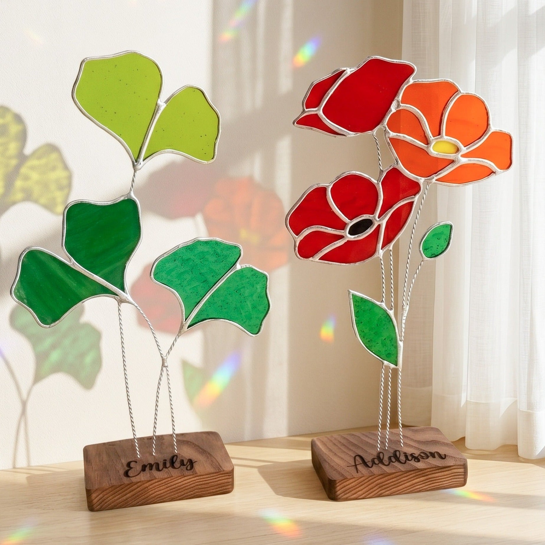 Stained Glass Flower Table Decor for Stained glass flowers Q29