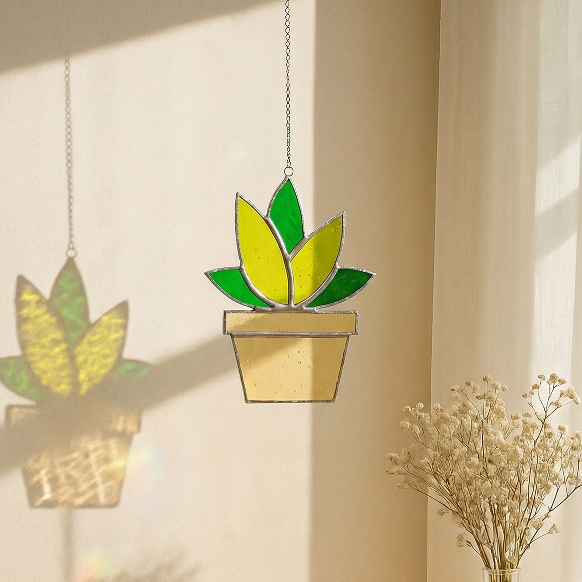 Cactus Stained Glass for Decorative glass windows, art F51