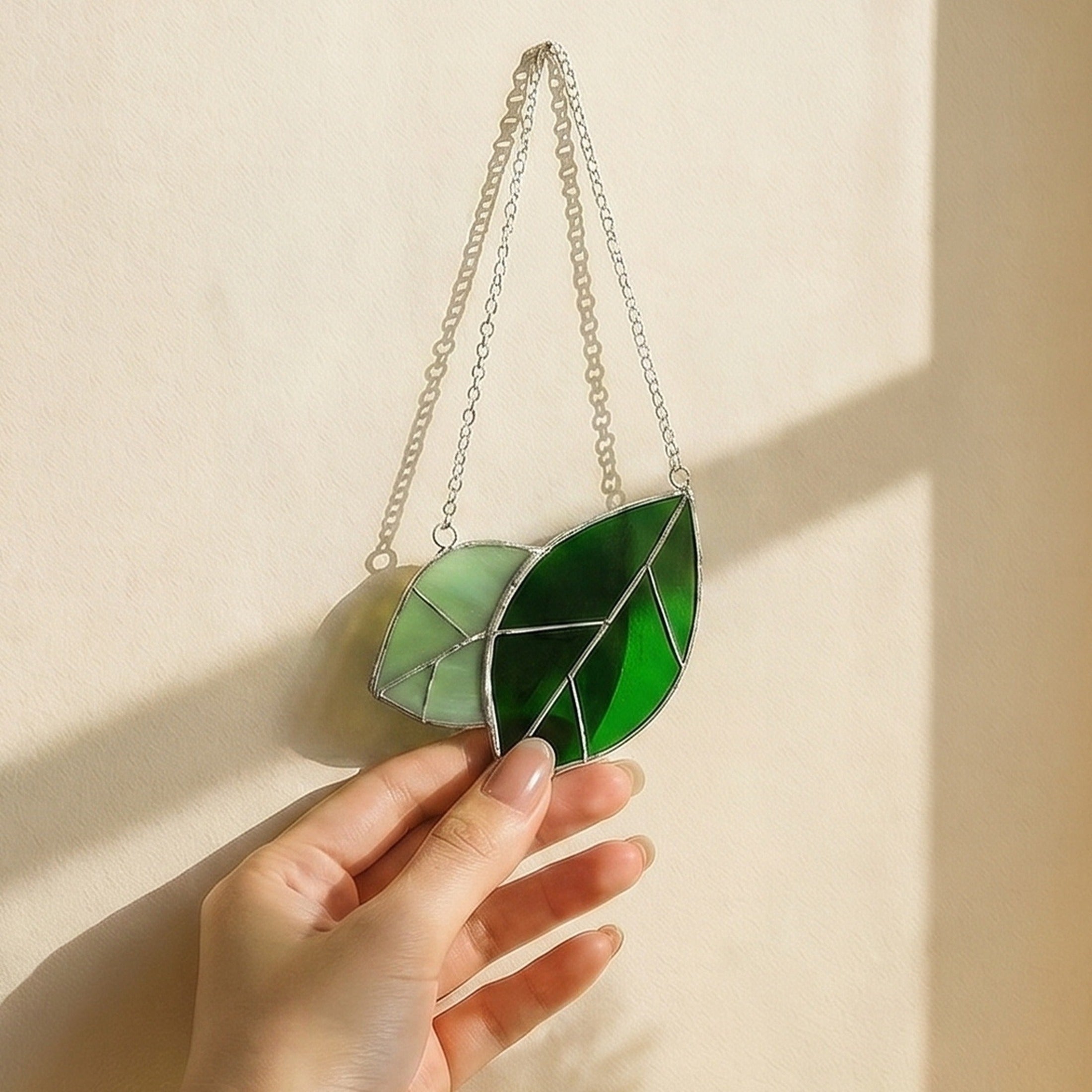 Leaves Stained Glass for Tropical style art, boho F31