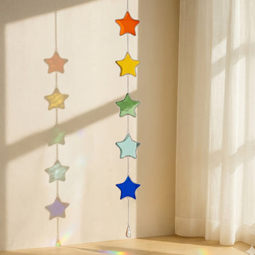 Star Stained Glass Garland glass for Garland Decor Q10