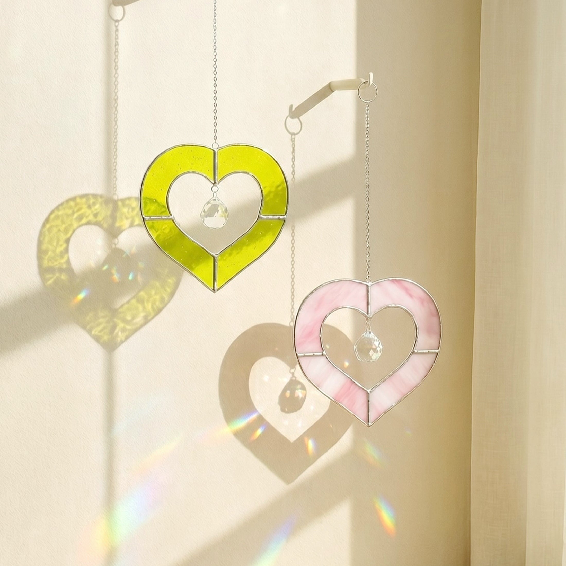 Heart Shaped Stained Glass for Stained glass window, art Q28