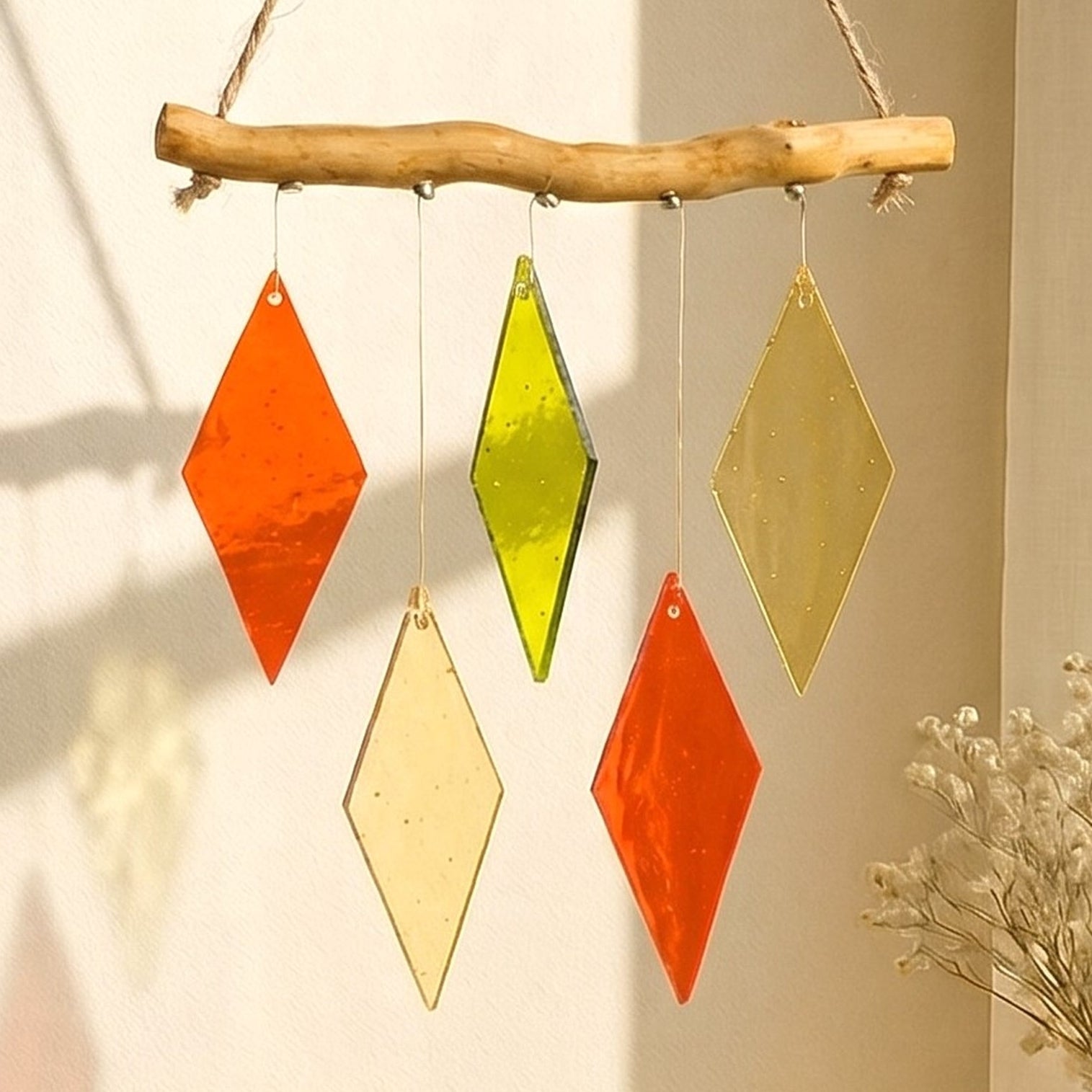 Stained Glass Wind Chimes for Window decor, art F68