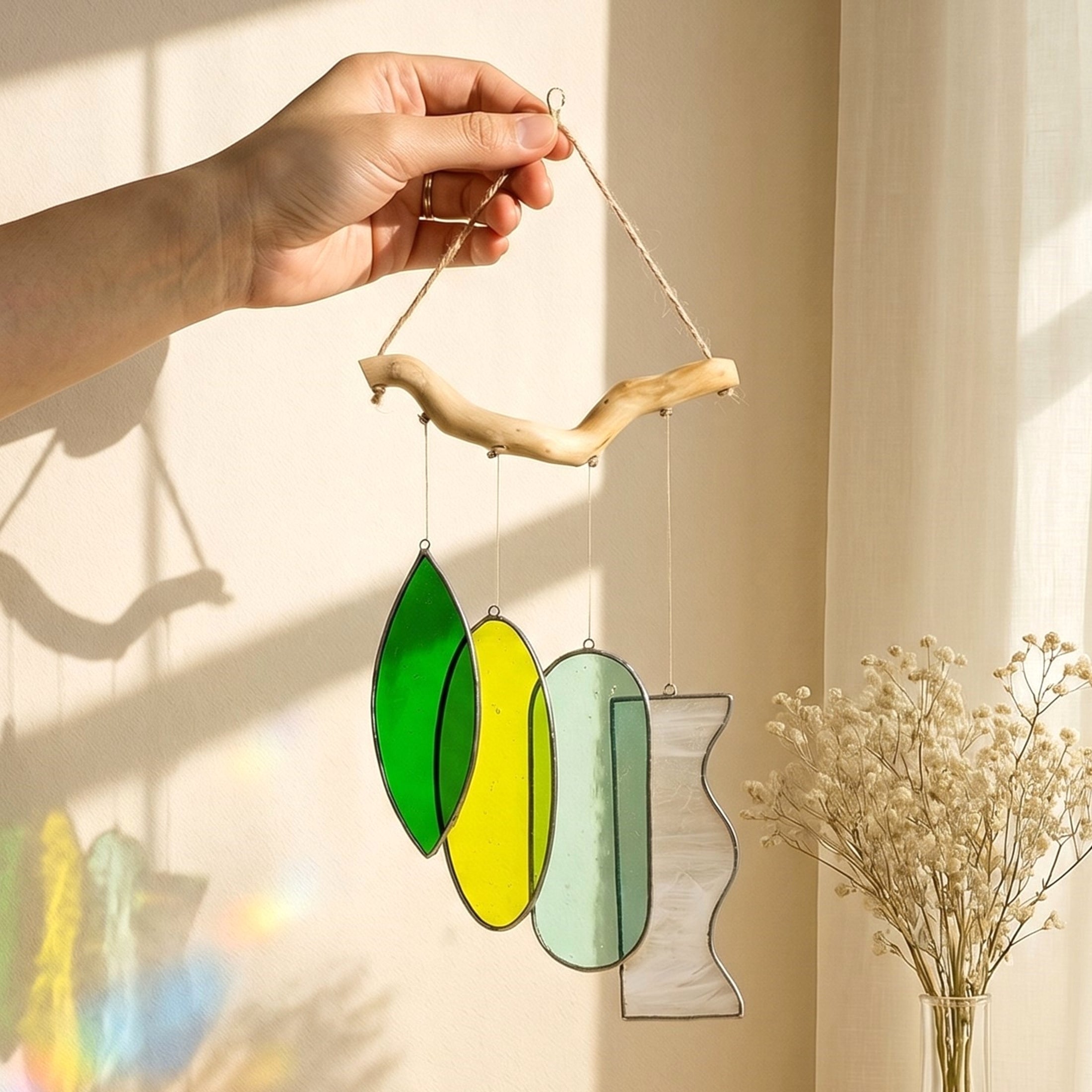 Stained Glass Wind Chime Decor for Window decor, art F89