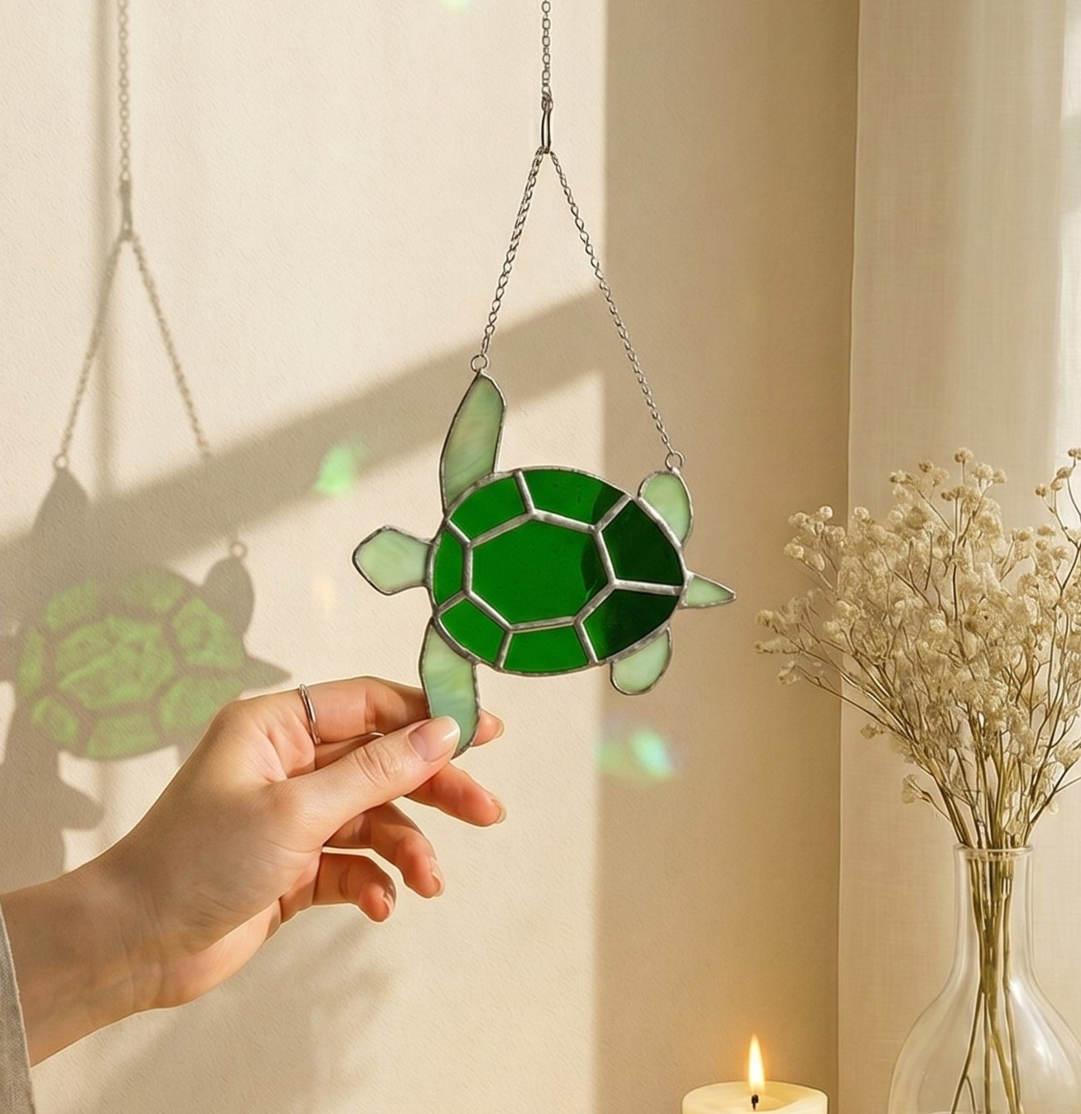 Sea Turtle Stained Glass Suncatcher, Rainbow suncatchers F30