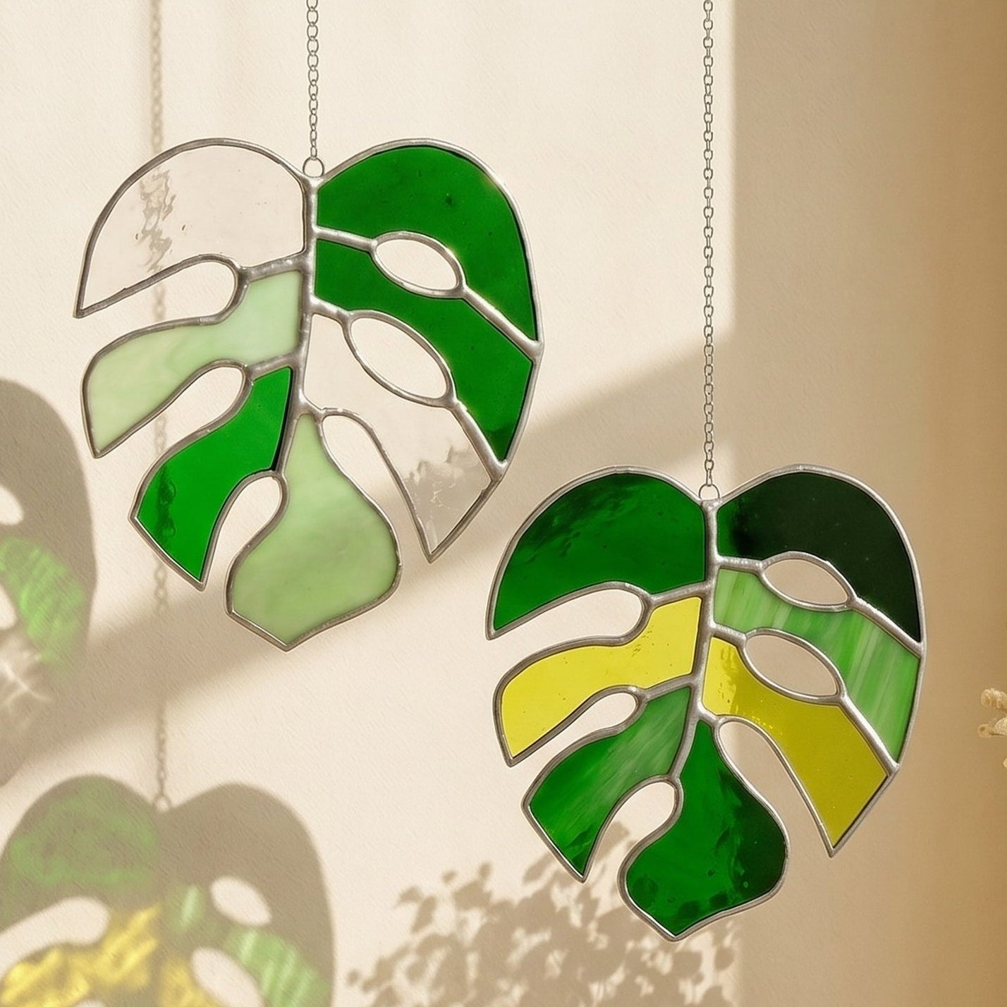 Monstera Leaf Stained Glass for Decorative glass windows F56