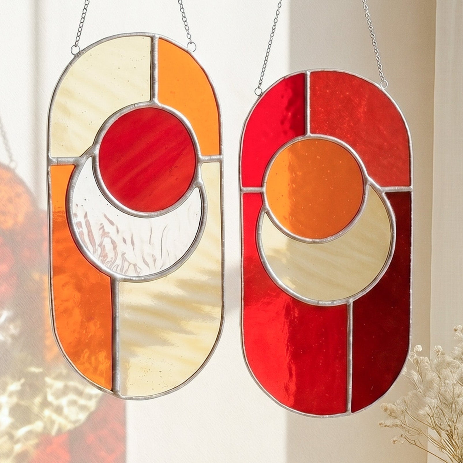 Stained Glass Abstract Suncatcher glass for Wall Decor F63