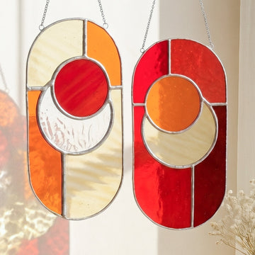 Stained Glass Abstract Suncatcher glass for Wall Decor F63