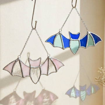 Stained Glass Bat Suncatcher glass for Halloween Decorations F45