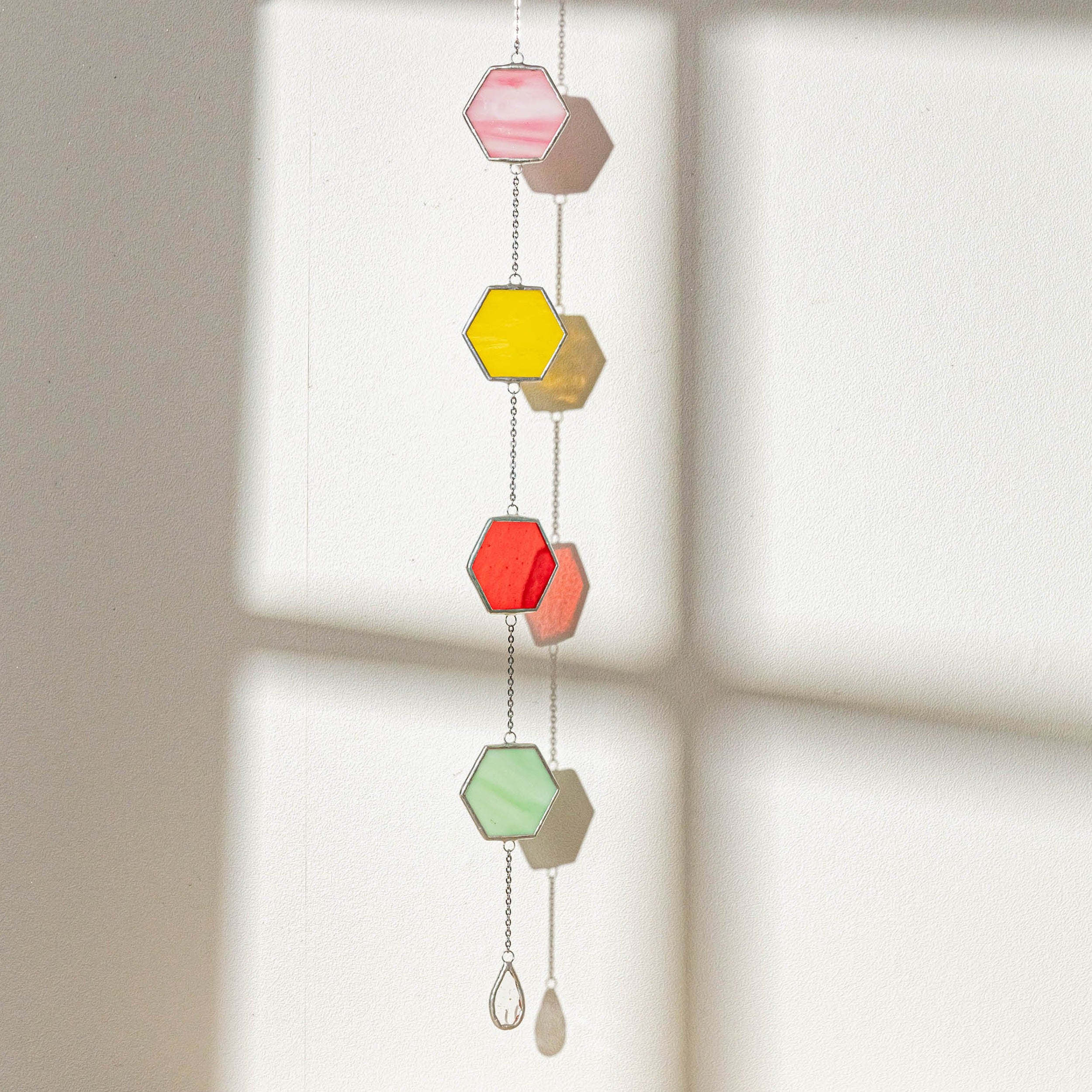Stained Glass Garland Suncatcher, Wall art decor and glass Q22