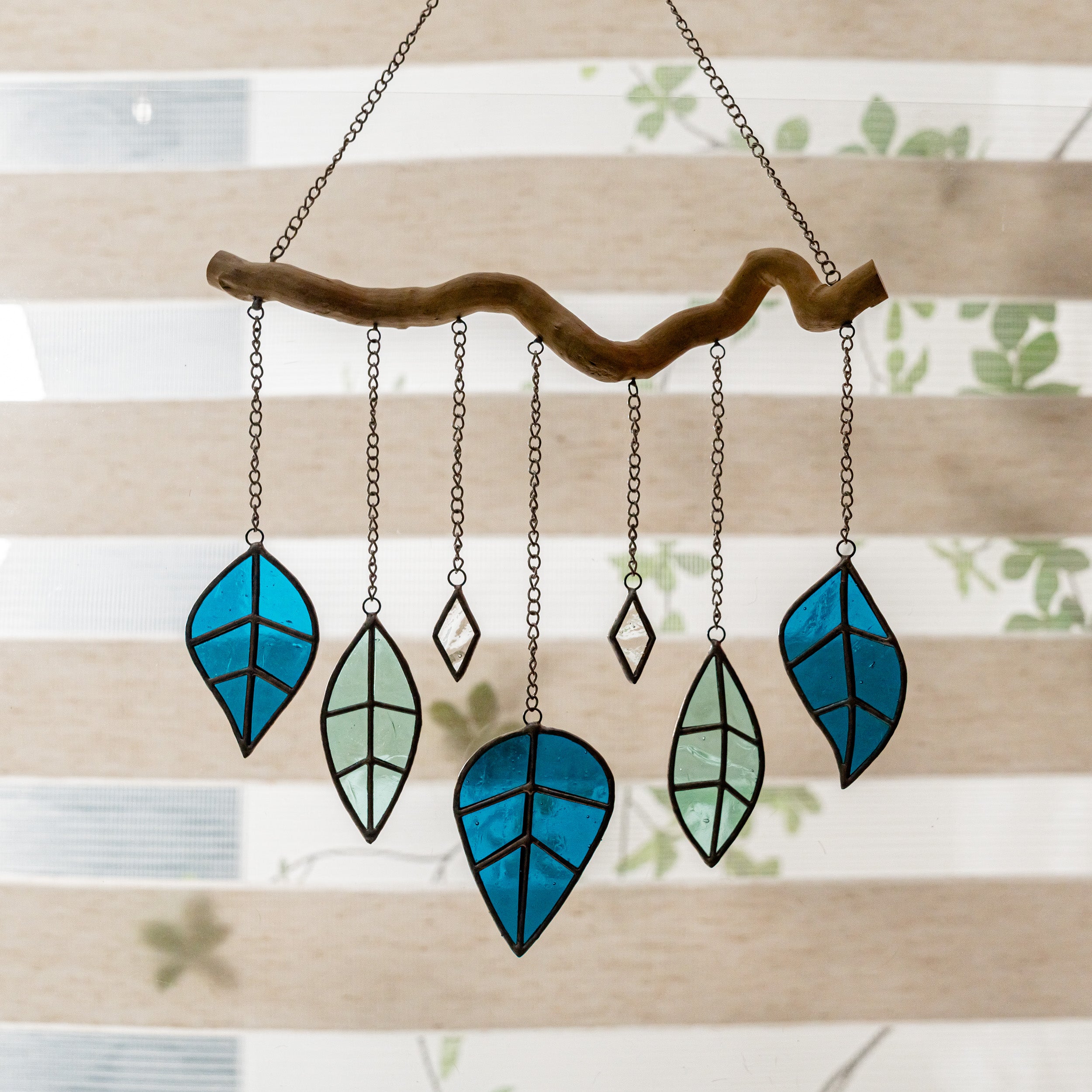 Green Dream Suncatcher Leaf for Boho Window and Wall Decor