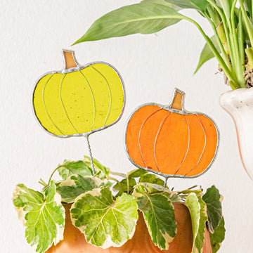Stained Glass Pumpkin Garden Stakes for Plant support stakes Q23