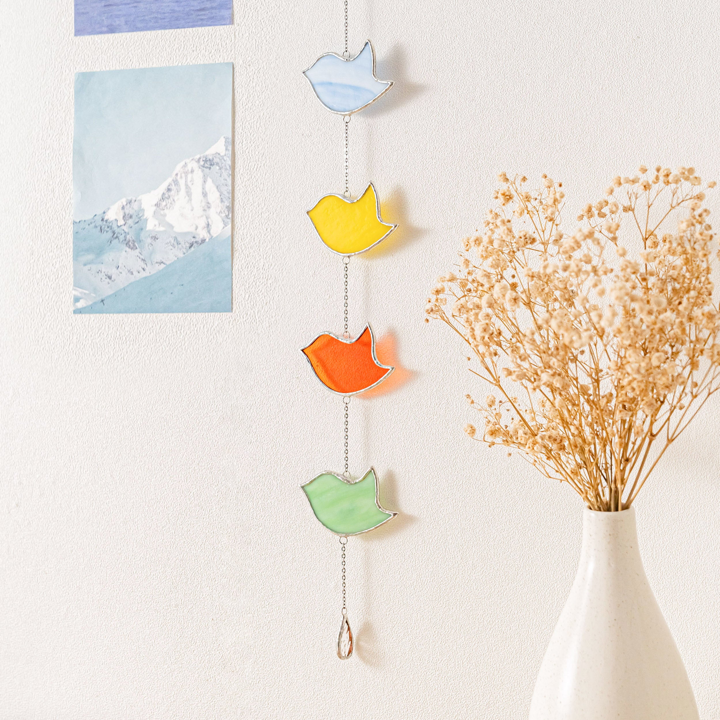 Bird Suncatcher Stained Glass, Stained glass wall art Q20
