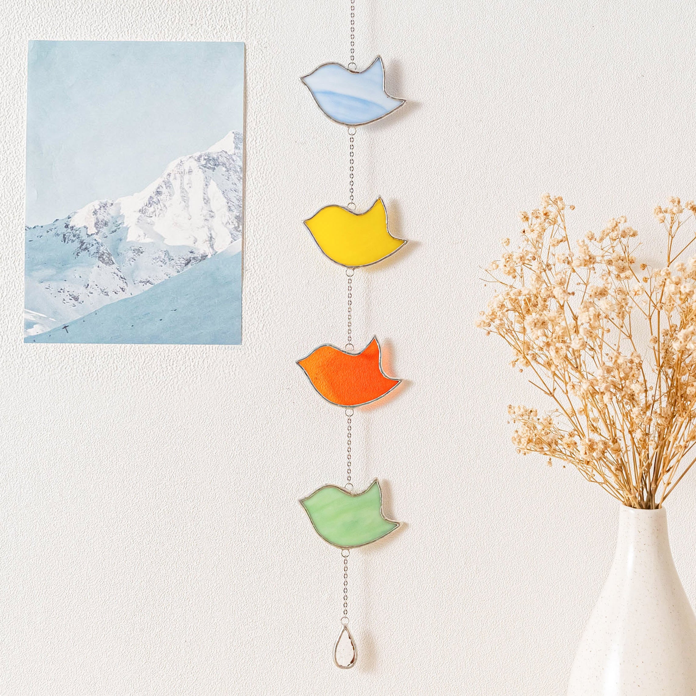 Bird Suncatcher Stained Glass, Stained glass wall art Q20