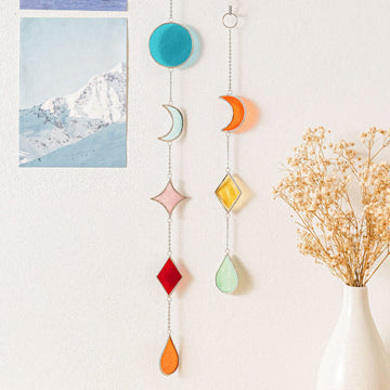 Stained Glass Garland Suncatcher for Glass wall decor, art Q21