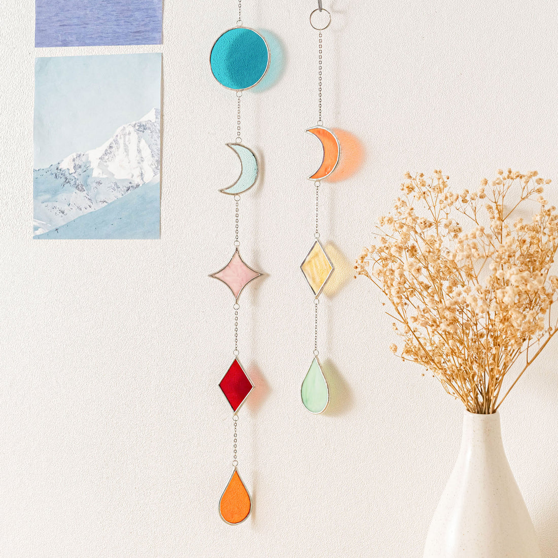 Stained Glass Garland Suncatcher for Glass wall decor, art Q21
