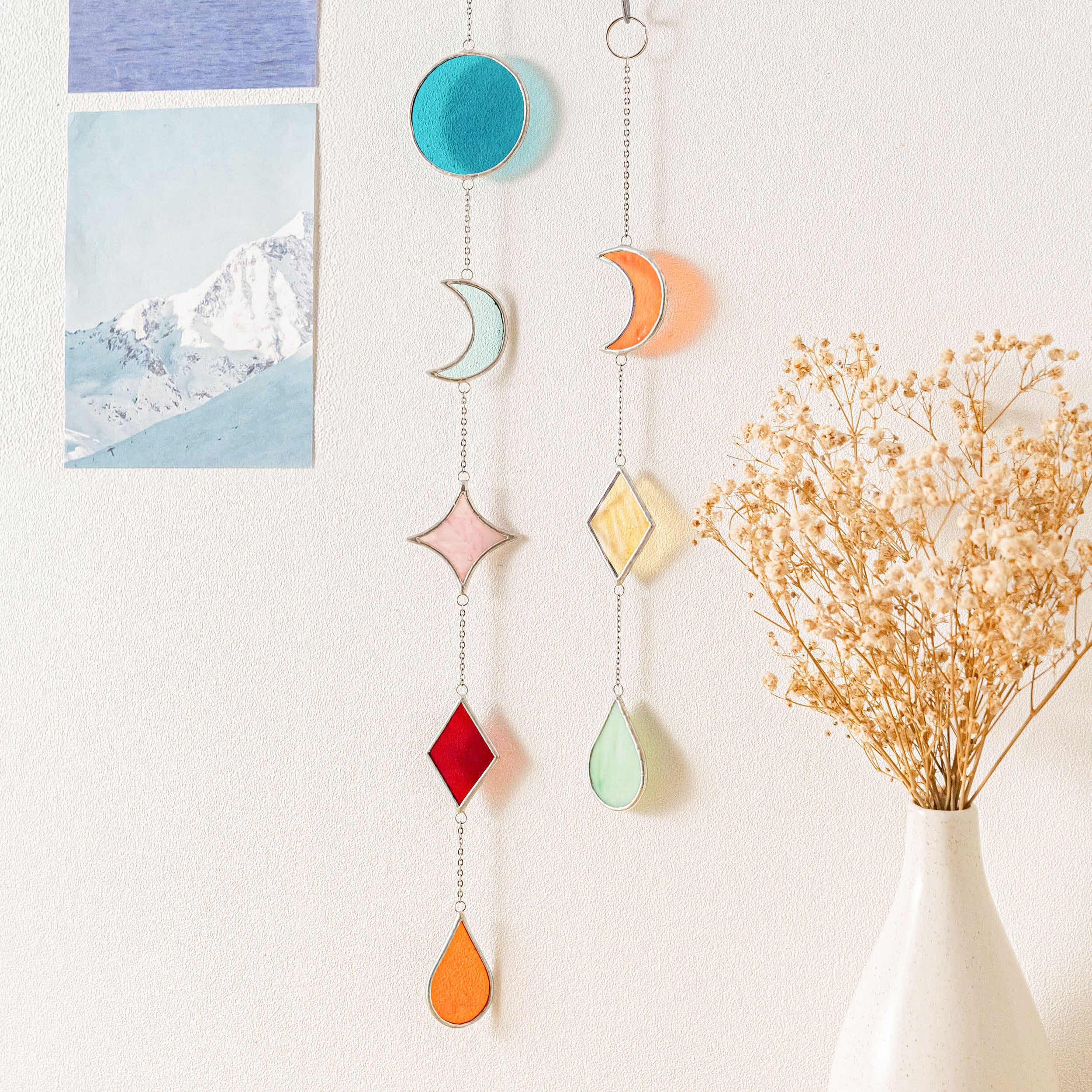 Stained Glass Garland Suncatcher for Glass wall decor, art Q21
