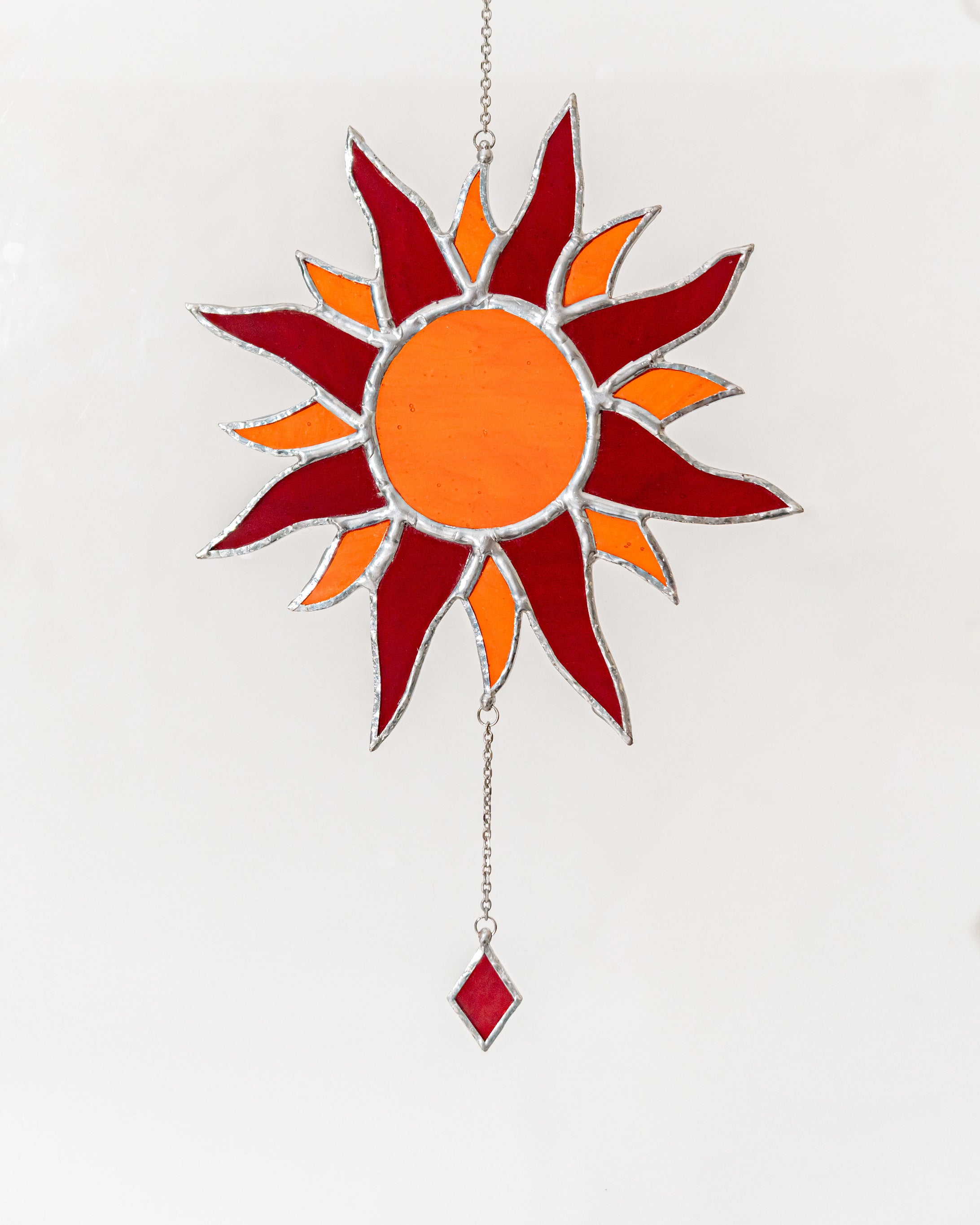 Sun Stained Glass Wall Art For Boho And Mid Century Modern Decor