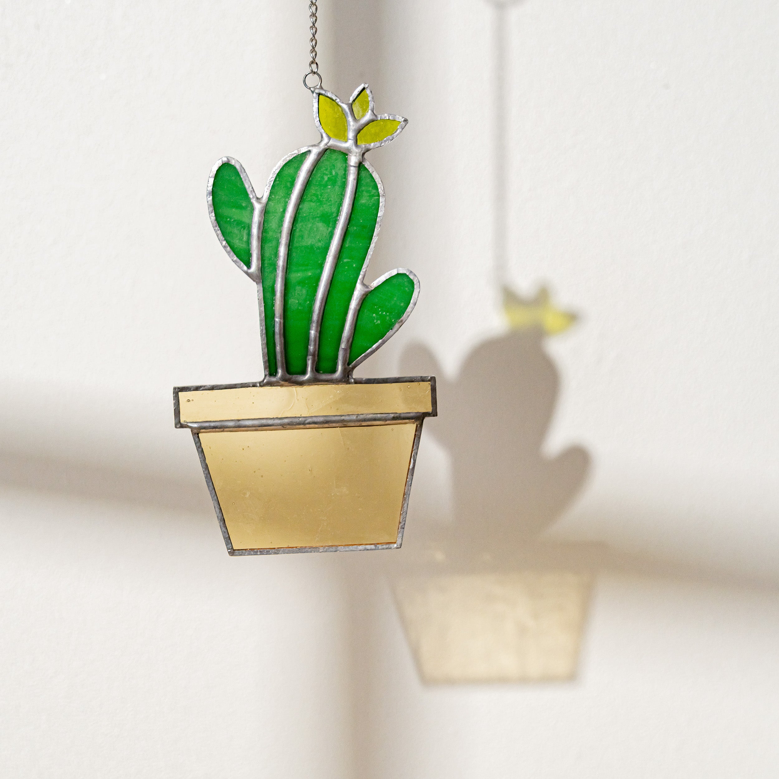 Cactus Stained Glass, Stained glass suncatcher and art F51