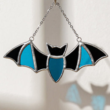 Stained Glass Bat Suncatcher decor and Halloween Gifts F45