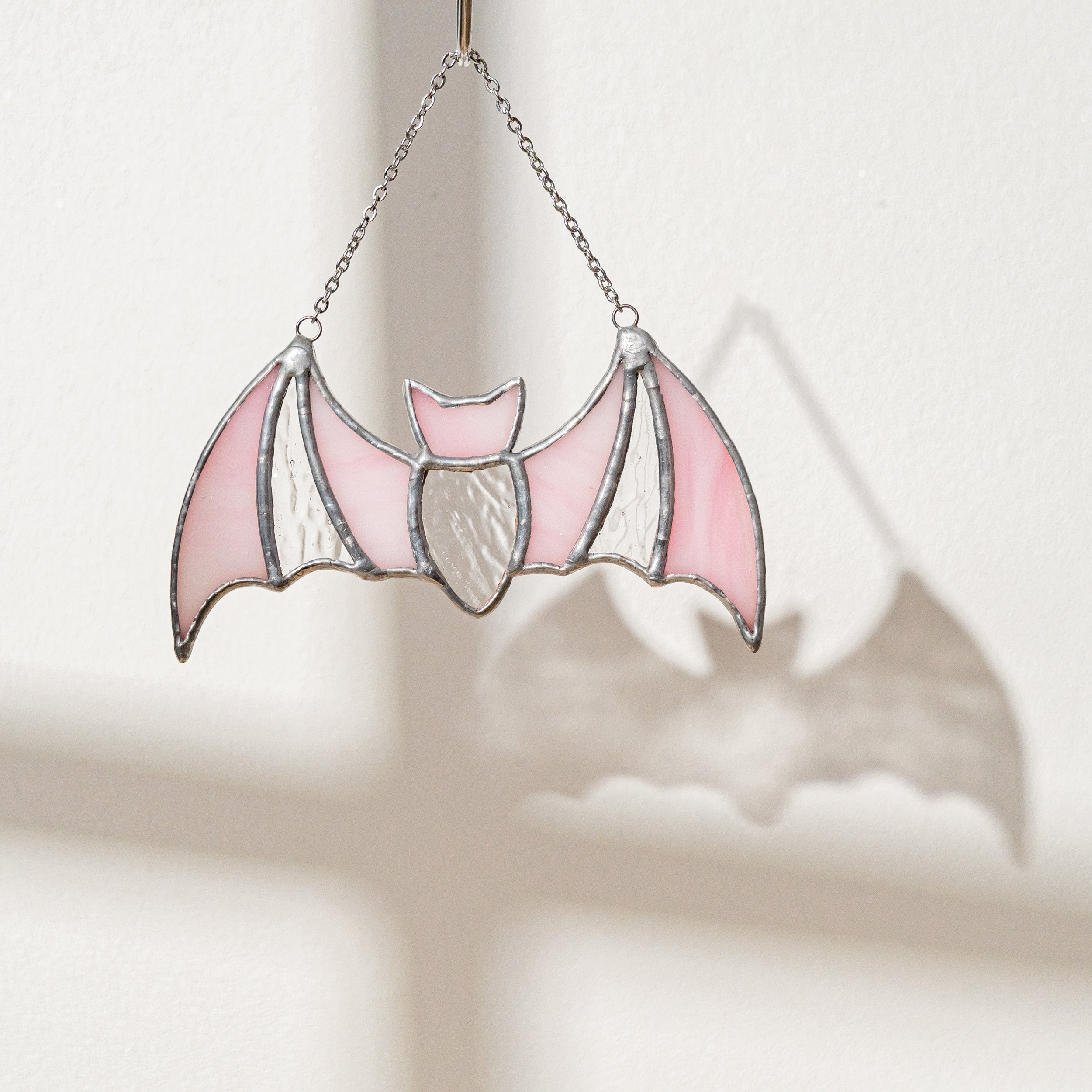 Whimsical Stained Glass Bat for Halloween Gifts and Wall Art