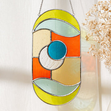 Stained Glass Abstract Suncatcher glass for Stained Glass Arts F72