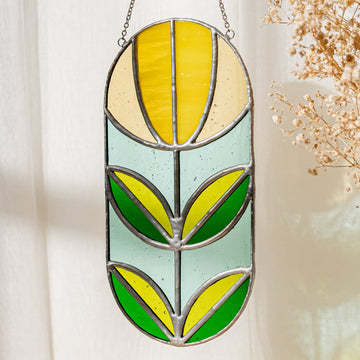 Stained Glass Abstract Suncatcher decor and Stained Glass Arts F71