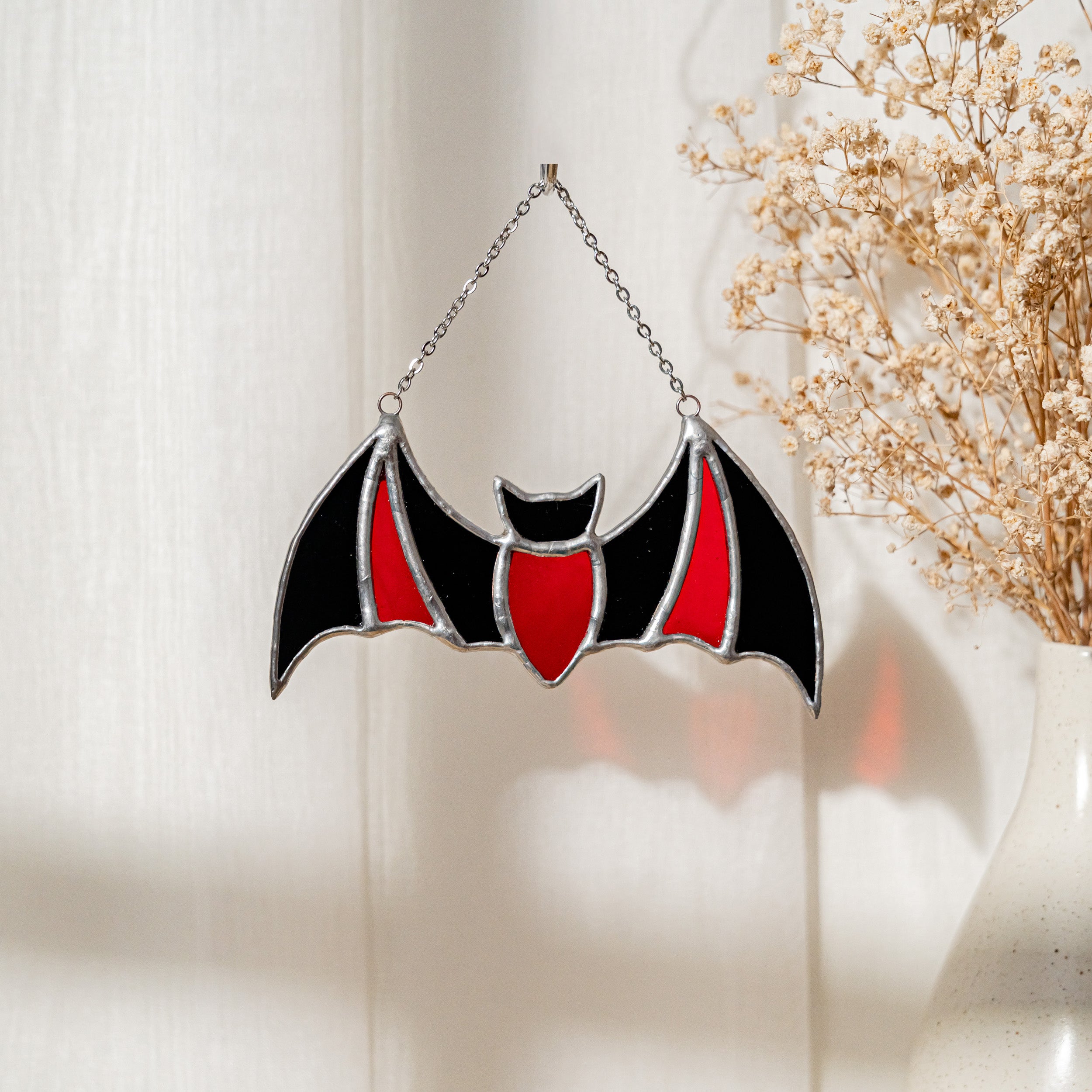 Whimsical Stained Glass Bat for Playful Wall Art and Unique Halloween Gifts