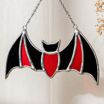 Stained Glass Bat Suncatcher decor and Stained Glass Window F73