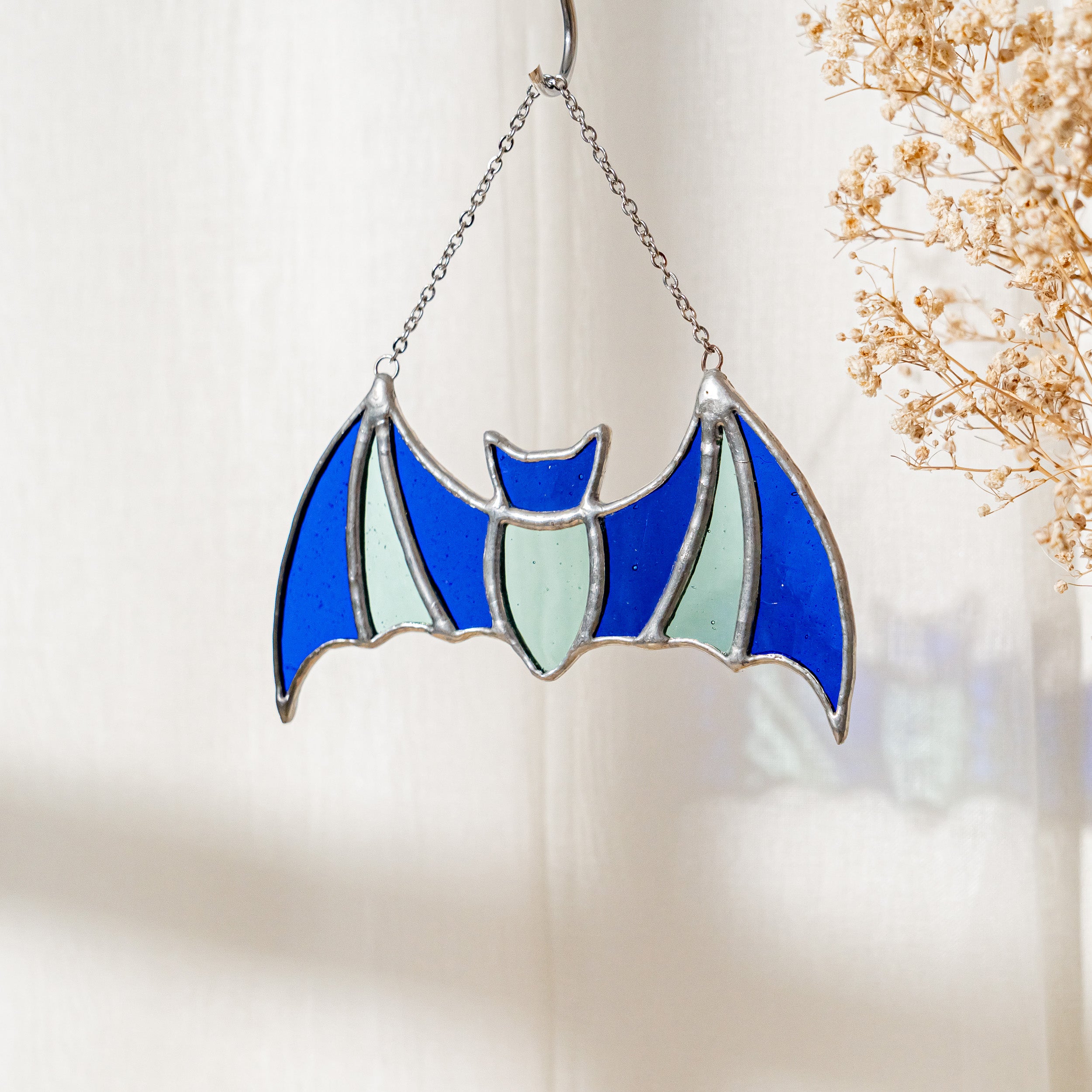 Whimsical Stained Glass Bat for Wall Art and Halloween Gifts