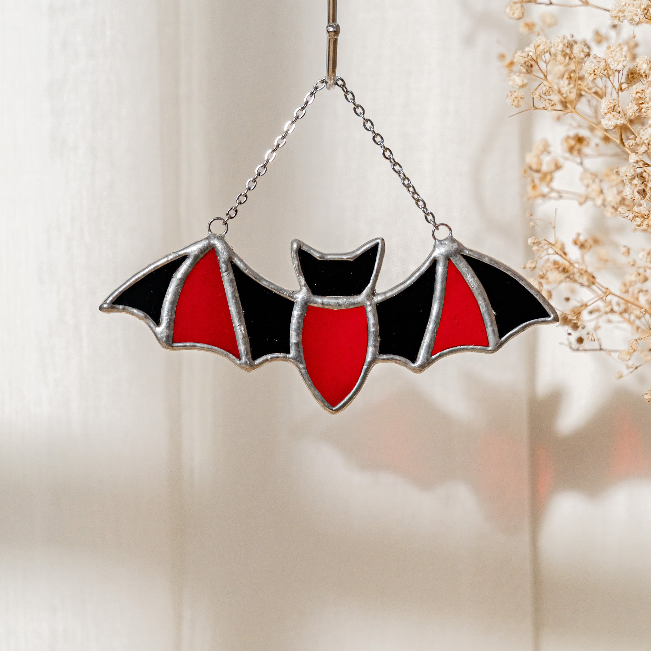 Whimsical Stained Glass Bat for Fun Wall Art